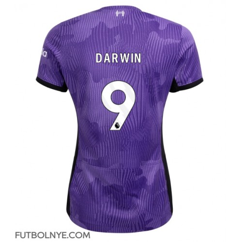 Camiseta Liverpool Darwin Nunez #9 Tercera Equipación para mujer 2023-24 manga corta